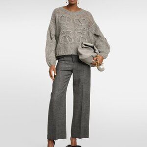 Loewe Anagram open-knit mohair-blend sweater